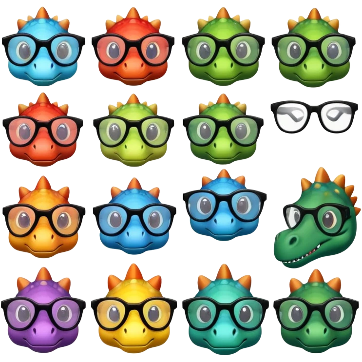 Dinosaurs with glasses  emoji