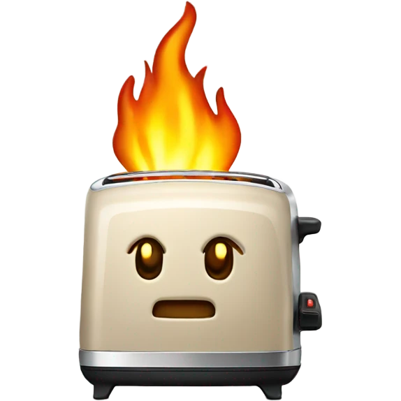 living toaster on fire emoji