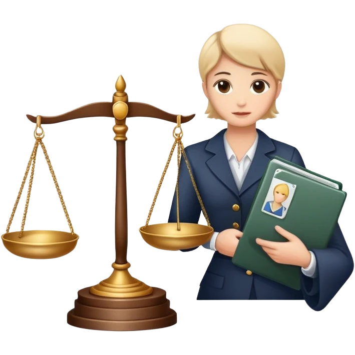notary with justice scale and stamp emoji