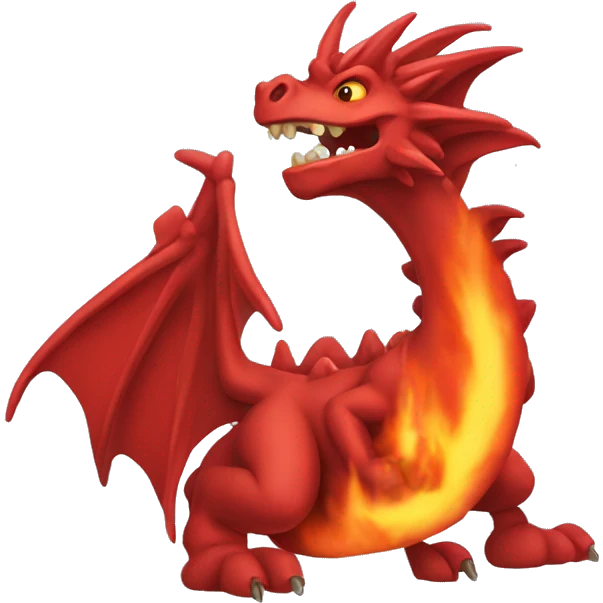 Dragão Vermelho cuspindo fogo  emoji
