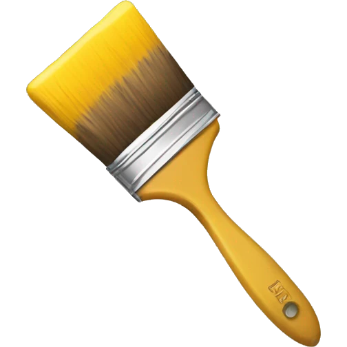 a paintbrush with yellow paint on it emoji