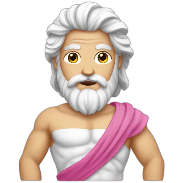 Zeus the god, white skin with a pink dress emoji