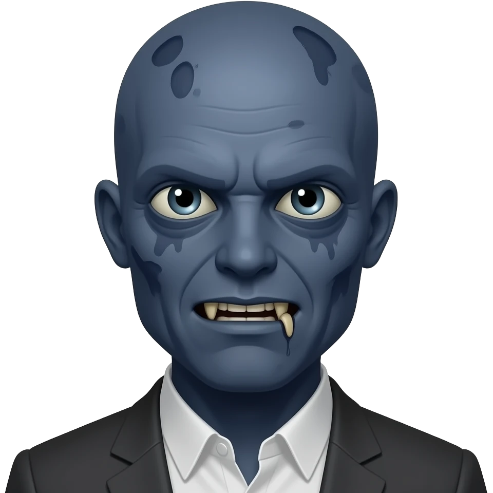 zoombies with dark blue skin emoji