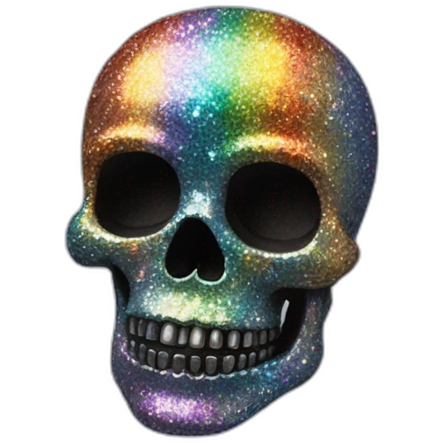 Rainbow glitter skull emoji