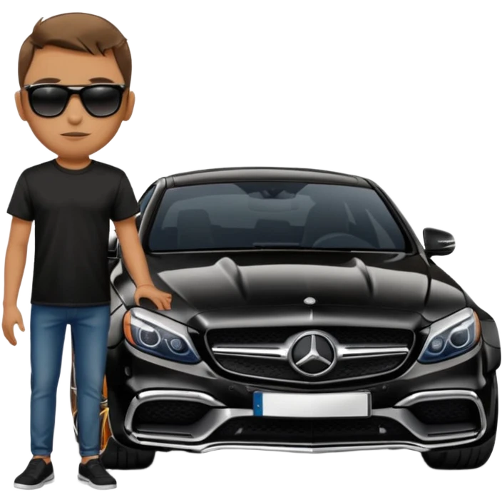 2014 mercedes c63 and person emoji
