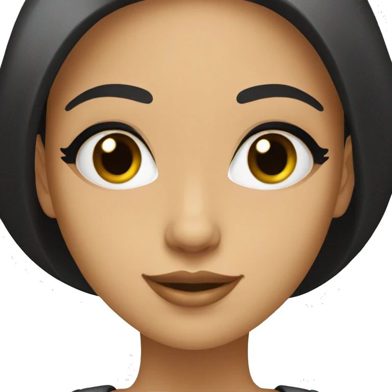 fille cheveux noir lisse et blanche emoji