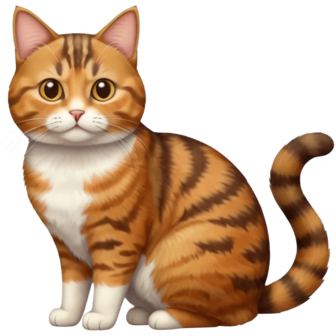 full body torbie cat with small head and short but chubby body emoji
