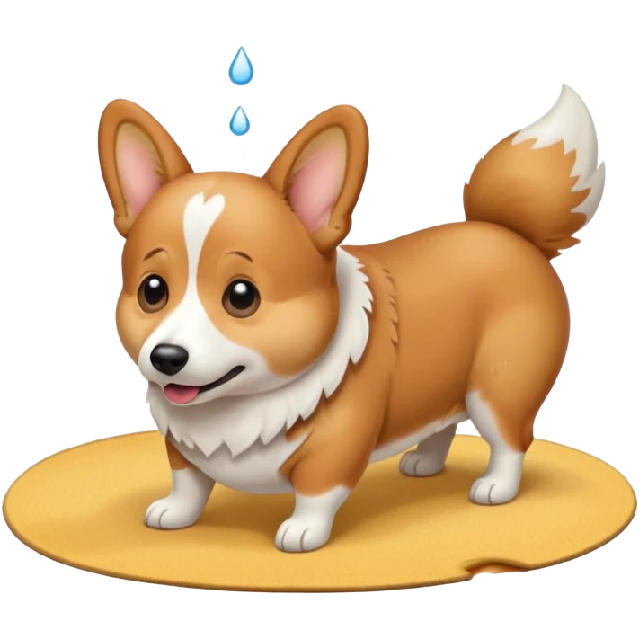 Corgi peeing on carpet emoji