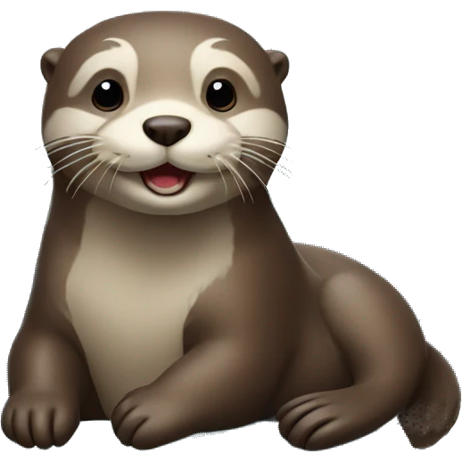 happy otter sitting on a blue sofa emoji