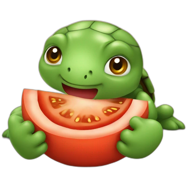 Tortue qui mange une tomate emoji