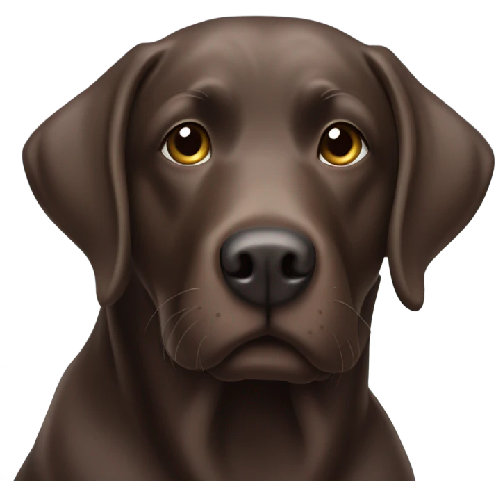 Chocolate lab with snow on face emoji