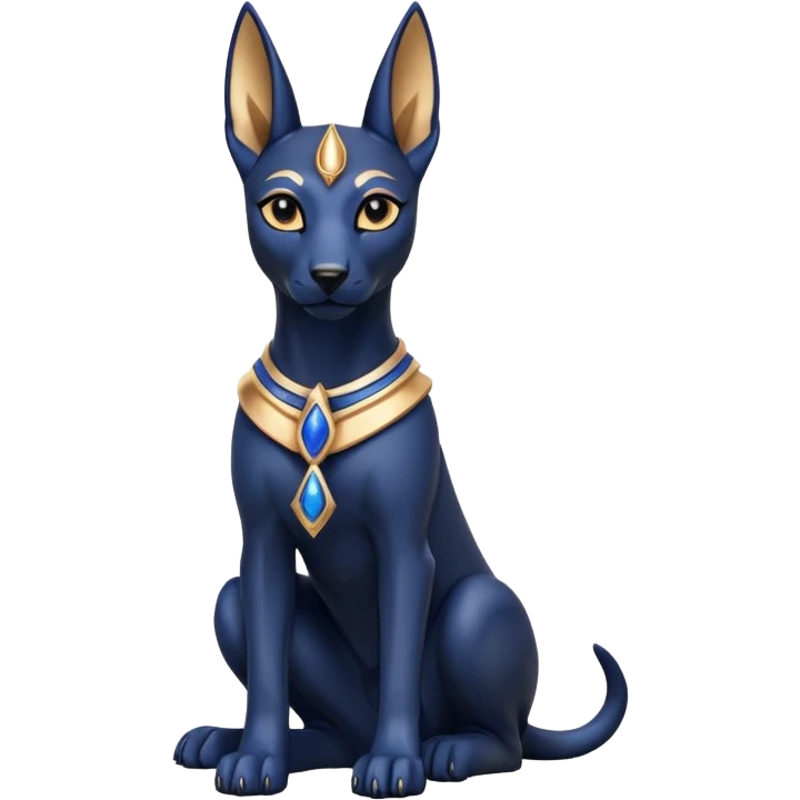  Short-eared Black lapis rose-gold beautiful female lap anubis puppy floor statue posed  emoji