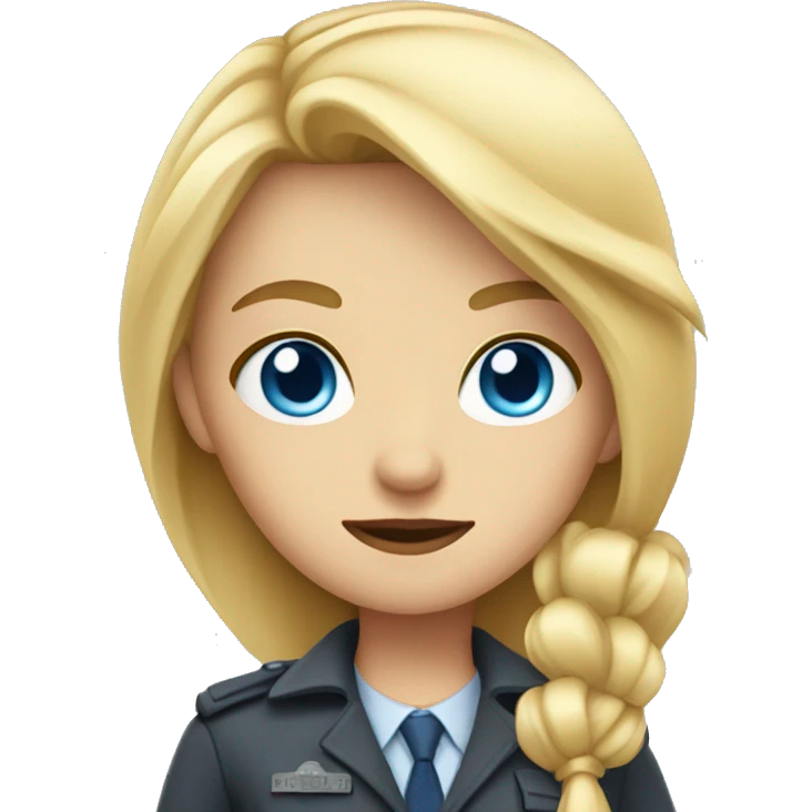 Blonde girl with blue eyes as a detective emoji