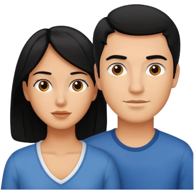 A family of a man, a woman and a boy, slightly tanned, having black hair emoji