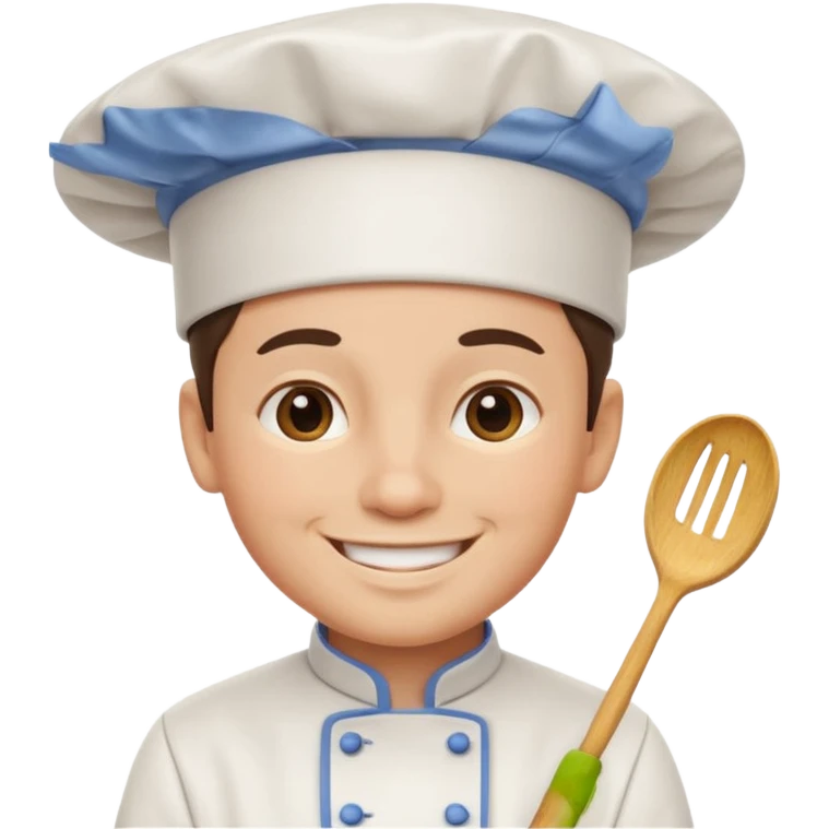 smiling chef wearing a white hat emoji
