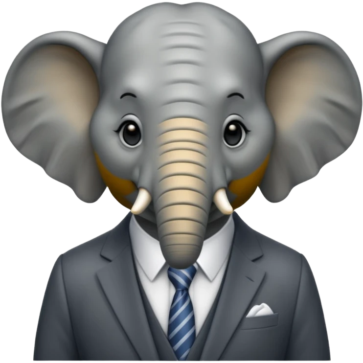 The elephand went in a suit emoji