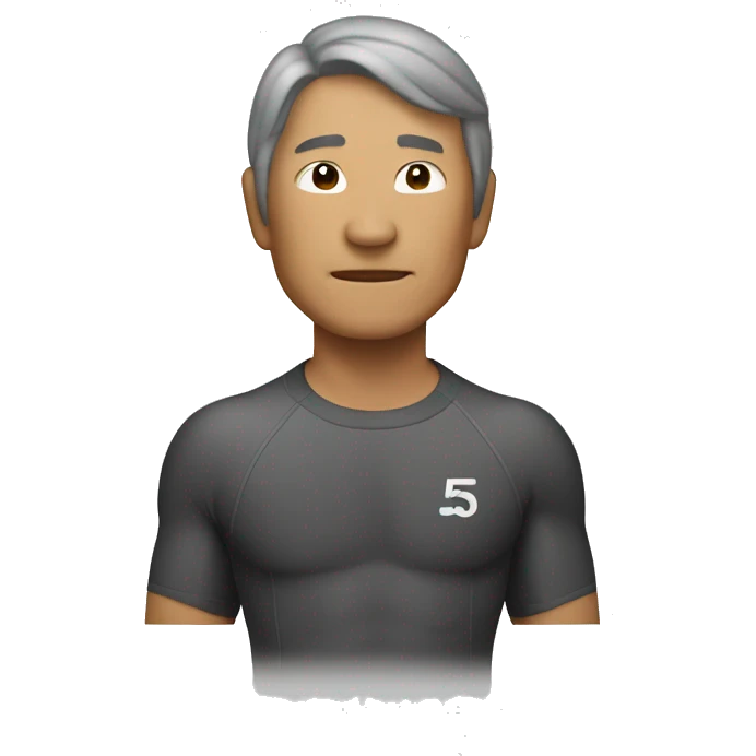 A 55 year old cool asian surfer   emoji