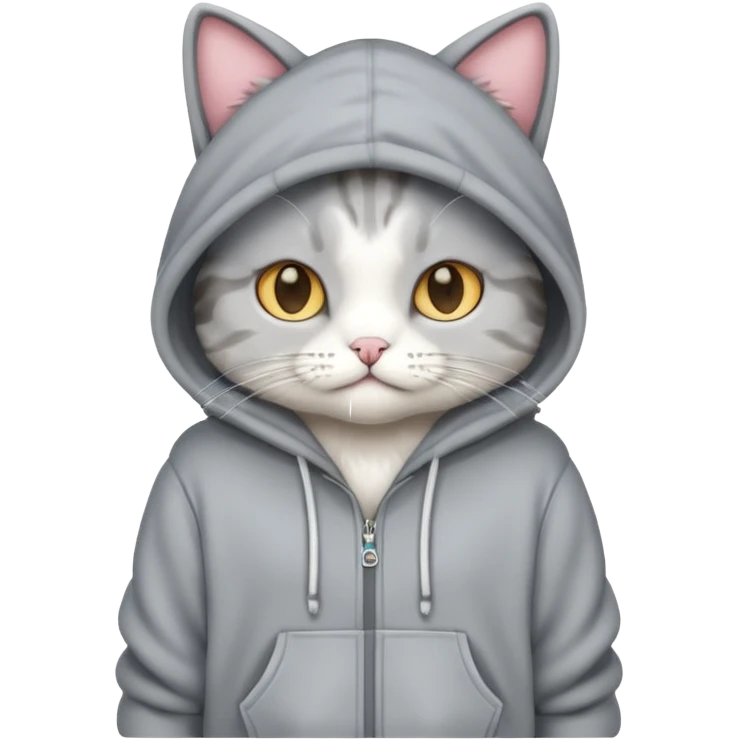 Cat wear hoodie emoji