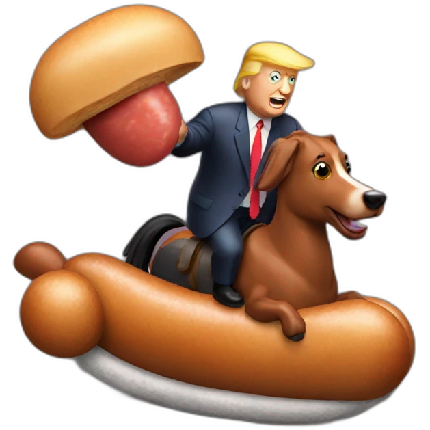 trump-riding-sausage emoji