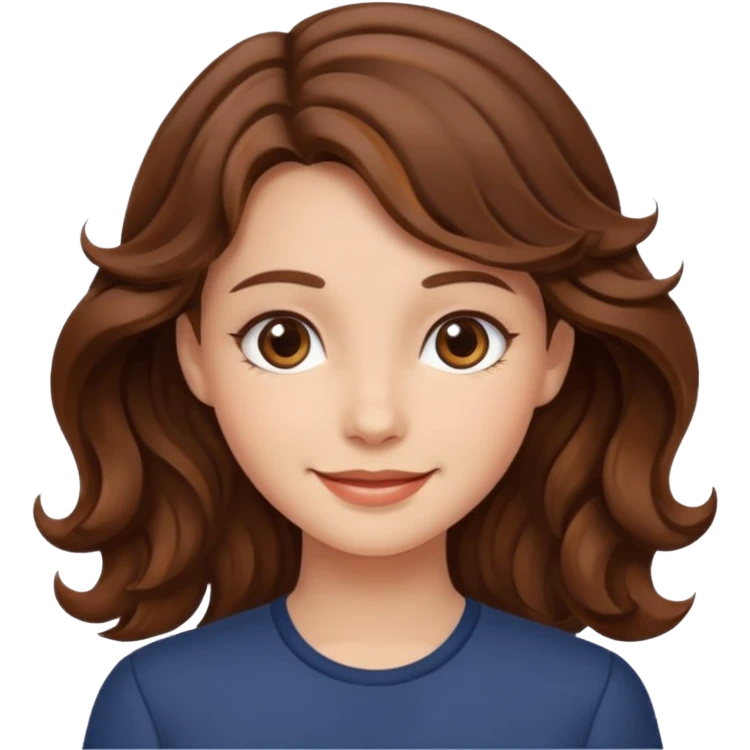 brown hair girl wavy emoji