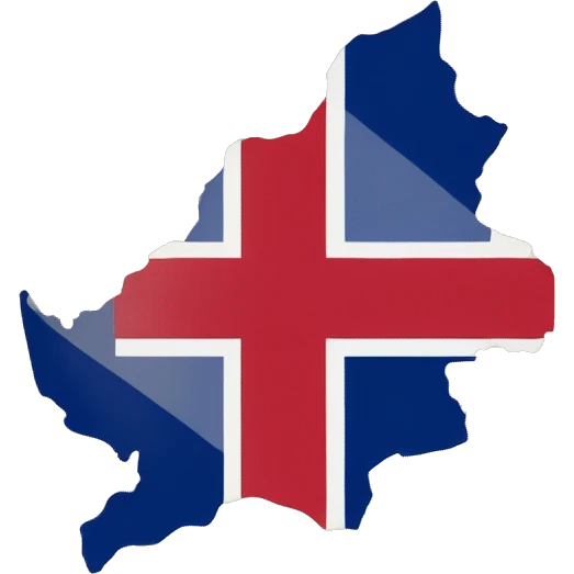 A map of Kent combined with the Kent flag emoji