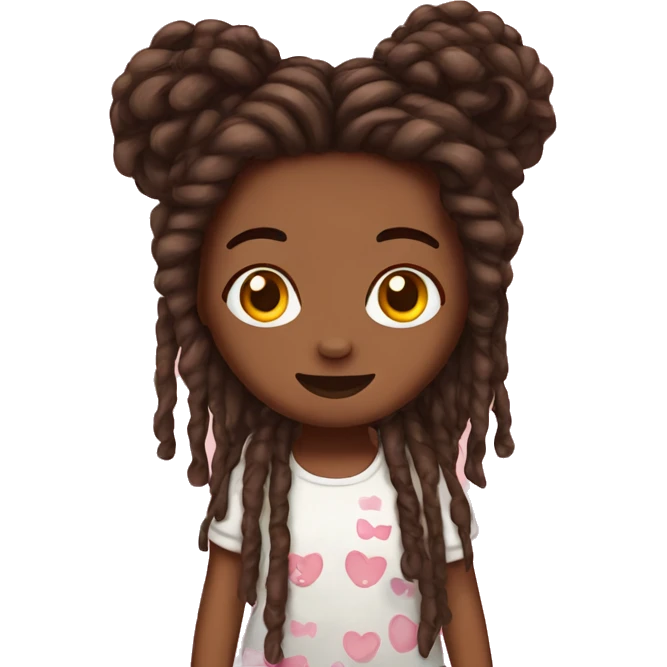 hello kitty with brown skin and locs as hair emoji