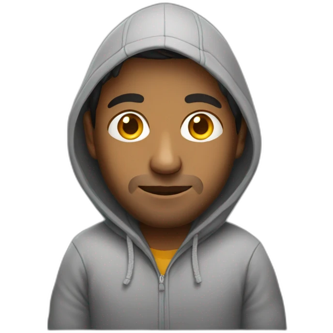indian guy in hoodie with a laptop emoji