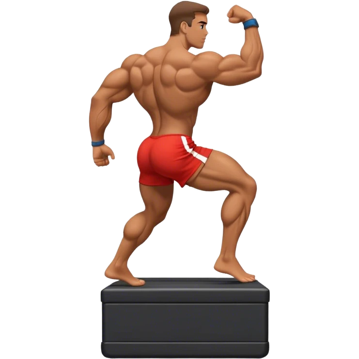 bodybuilder step onto plyo-box side-view emoji