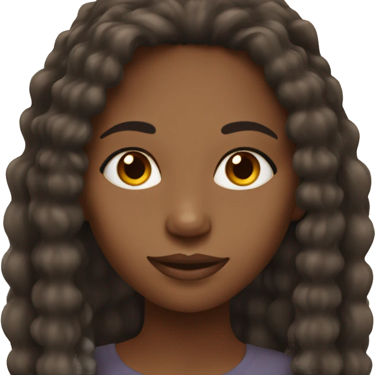 Black mixed girl with brown long hair  emoji
