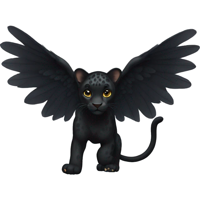 black leopard with wings emoji