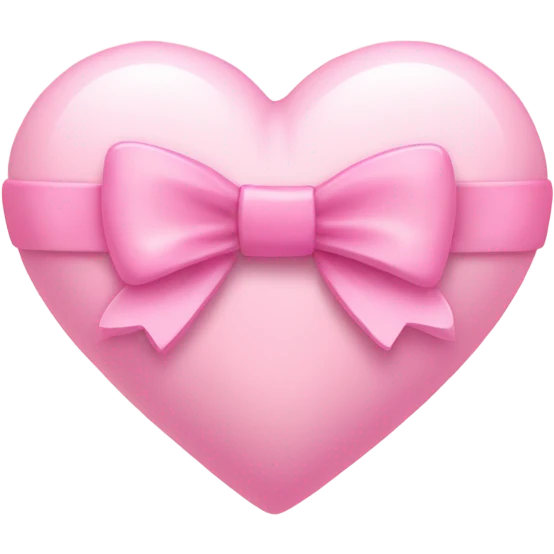 Light pink heart with little pink bow emoji