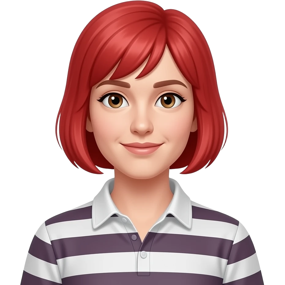 red short hair white woman with brown man emoji
