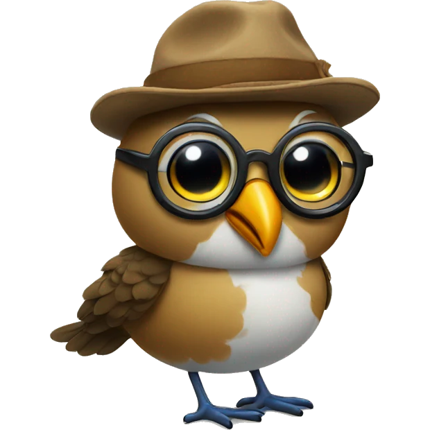 Bird with glasses and boots  emoji
