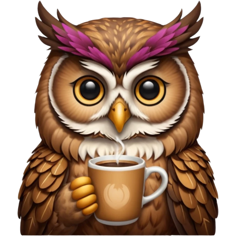 kahve içen baykuş emoji