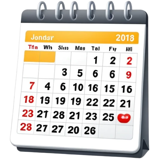 Calendar with available dates for booking emoji