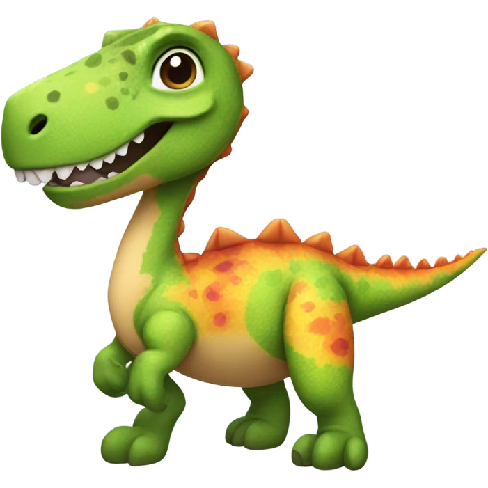 Dinosaur  in a skirt ￼￼ emoji