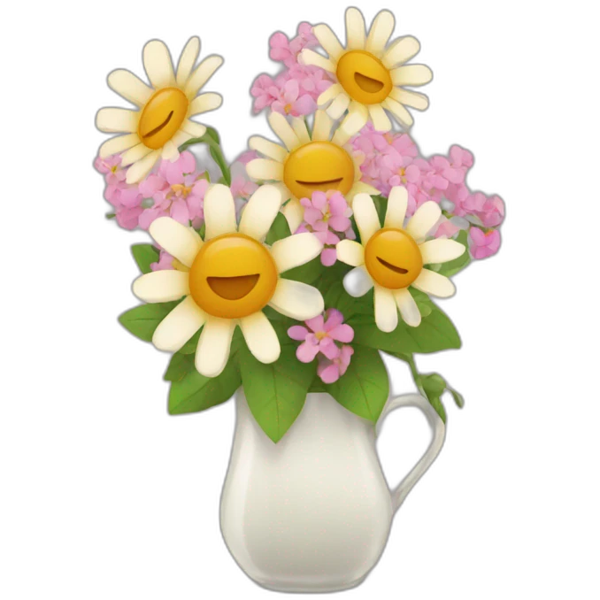 Good Morning with flowers. emoji