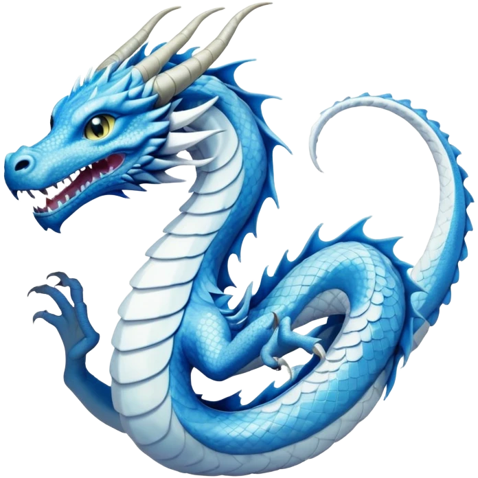 Blue and white dragon Haku from Spirited Away emoji