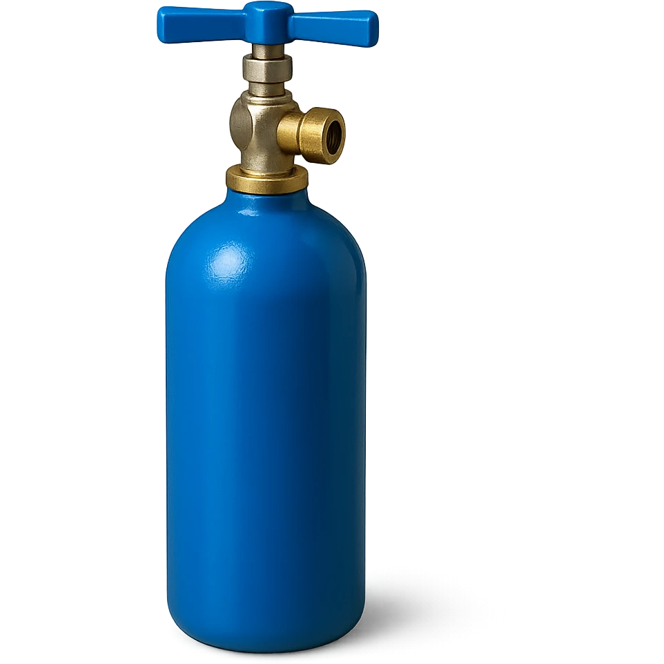 blue pressurized can, unlabeled, associated with nitrous oxide emoji
