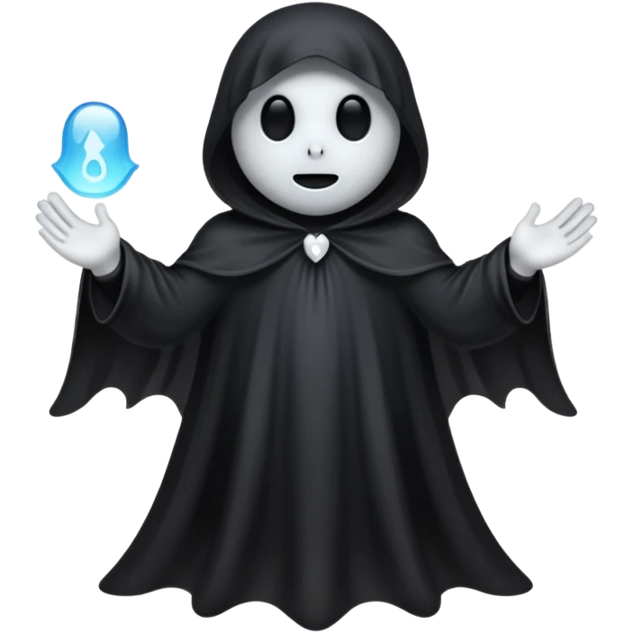 halloween ghost with black costumes  emoji