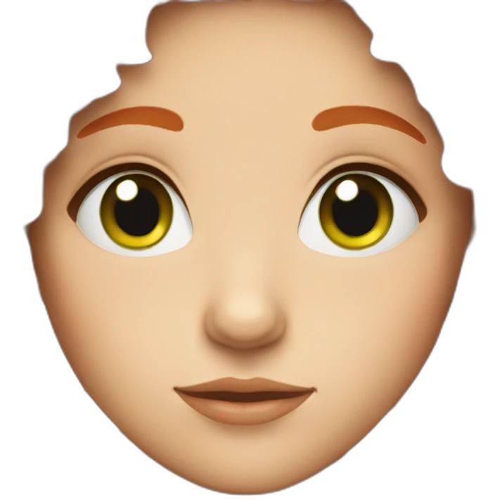 girl with short bright red hair and deep green eyes emoji