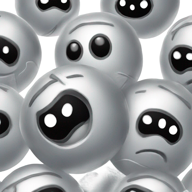 Metal cute black eyes Kirby ball driving on 4 car wheels emoji