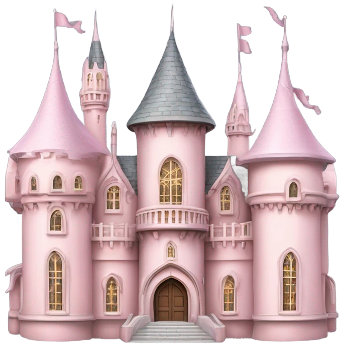 Beauty and the beast like light pink castle emoji