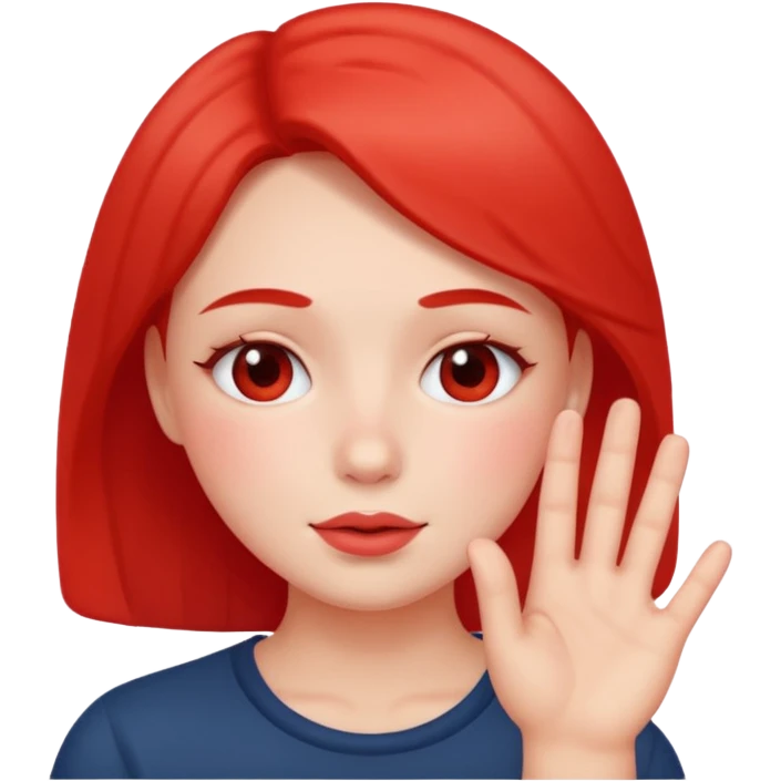 blushing with fingers emoji