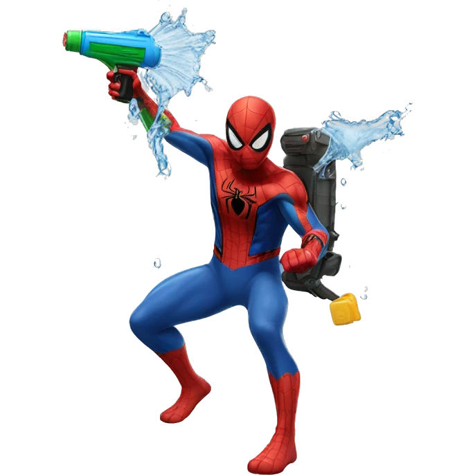 Spider-Man with a Water gun emoji
