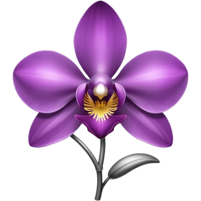 metallic gray chrome minimalistic orchid emoji