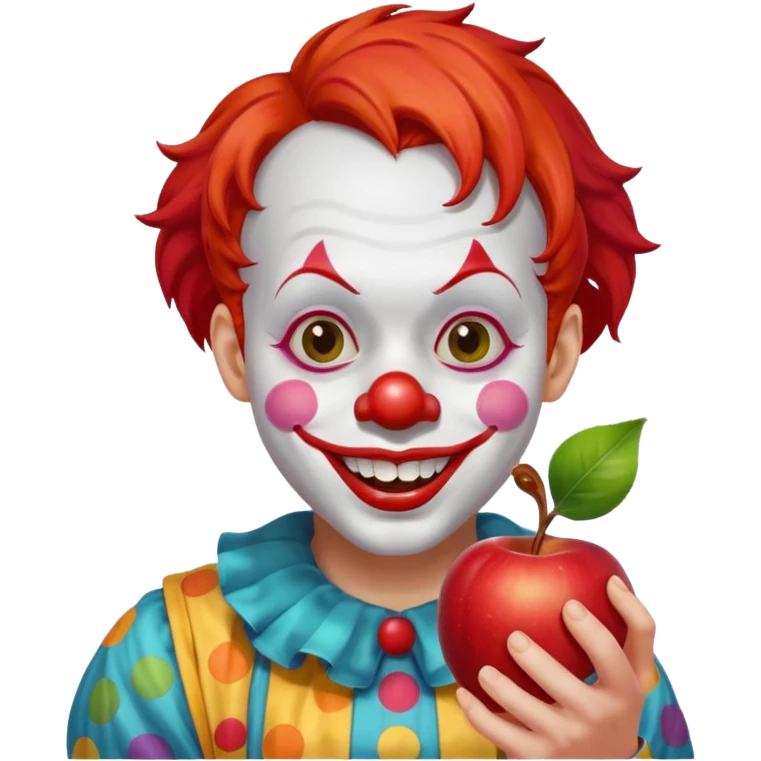 Palhaço comendo maçã emoji