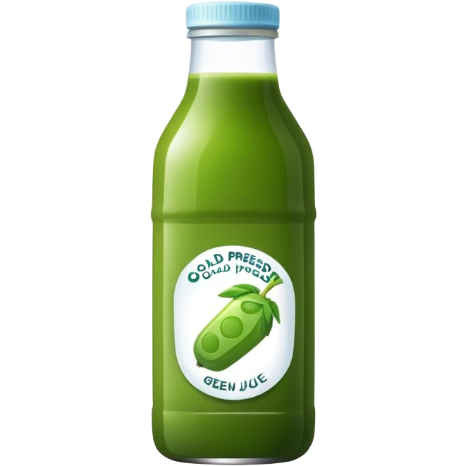 Bottle of cold-pressed green juice  emoji