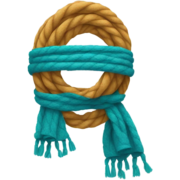 Emoji with a scarf that looks like a rope emoji
