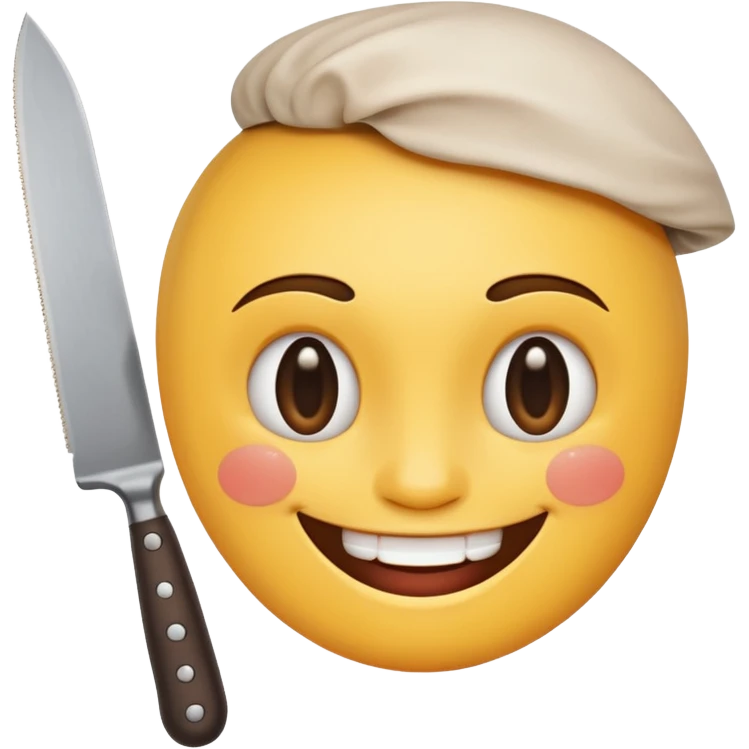 happy face with a knife emoji